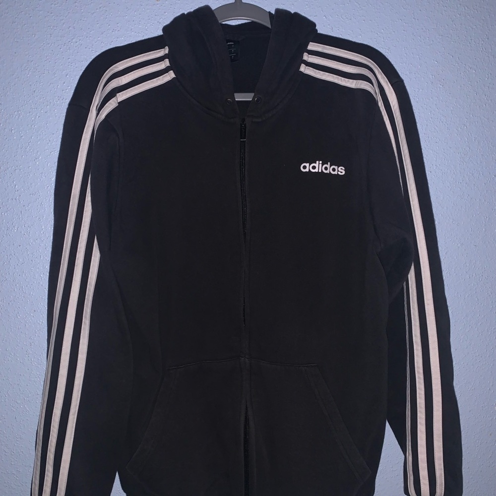 Adidas 3 Stripe Black Jacket